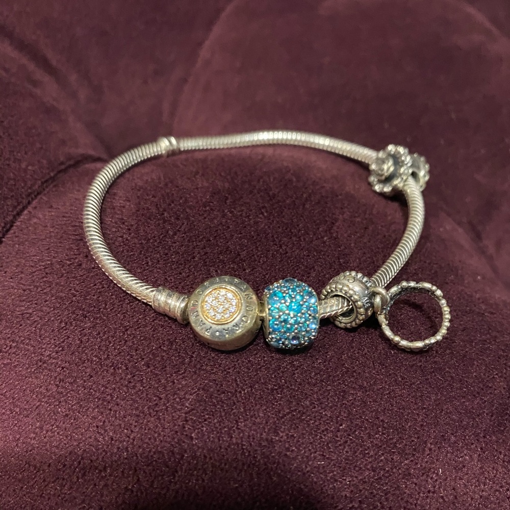 Pandora charm bracelet with two charms